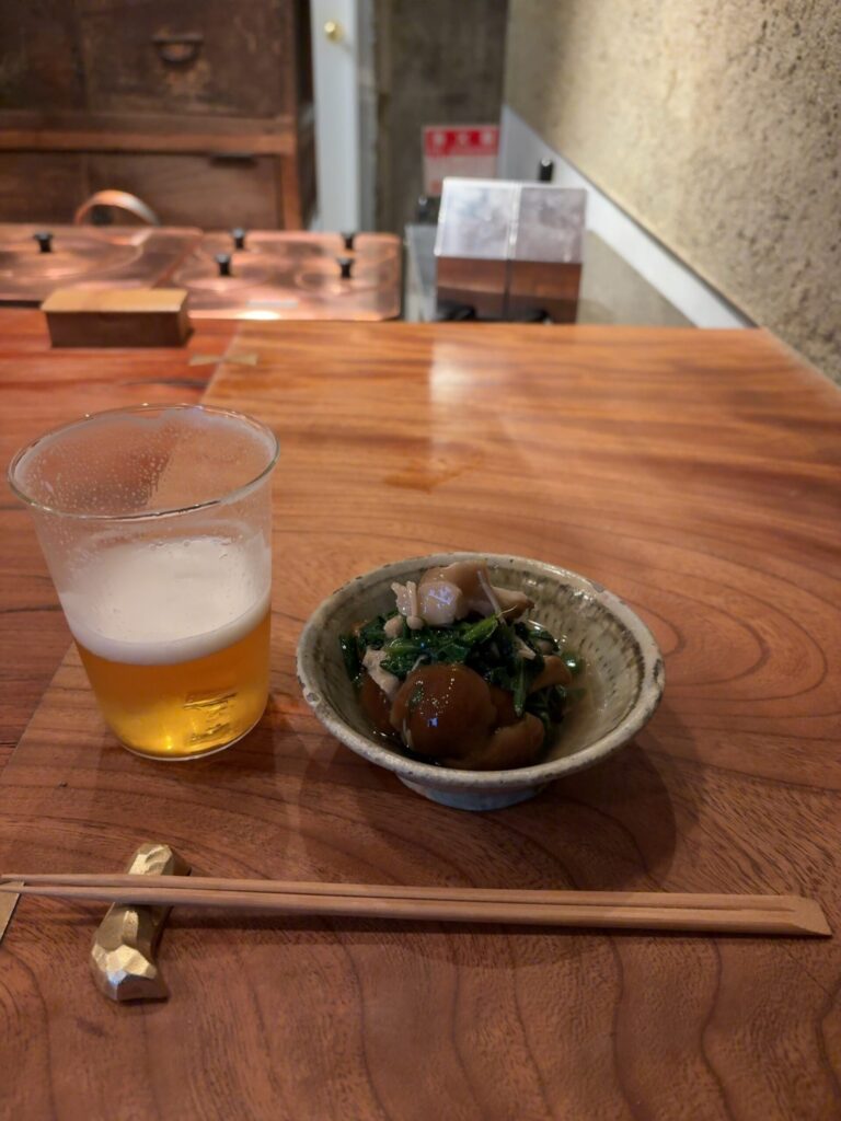 春菊ときのこのお浸し
