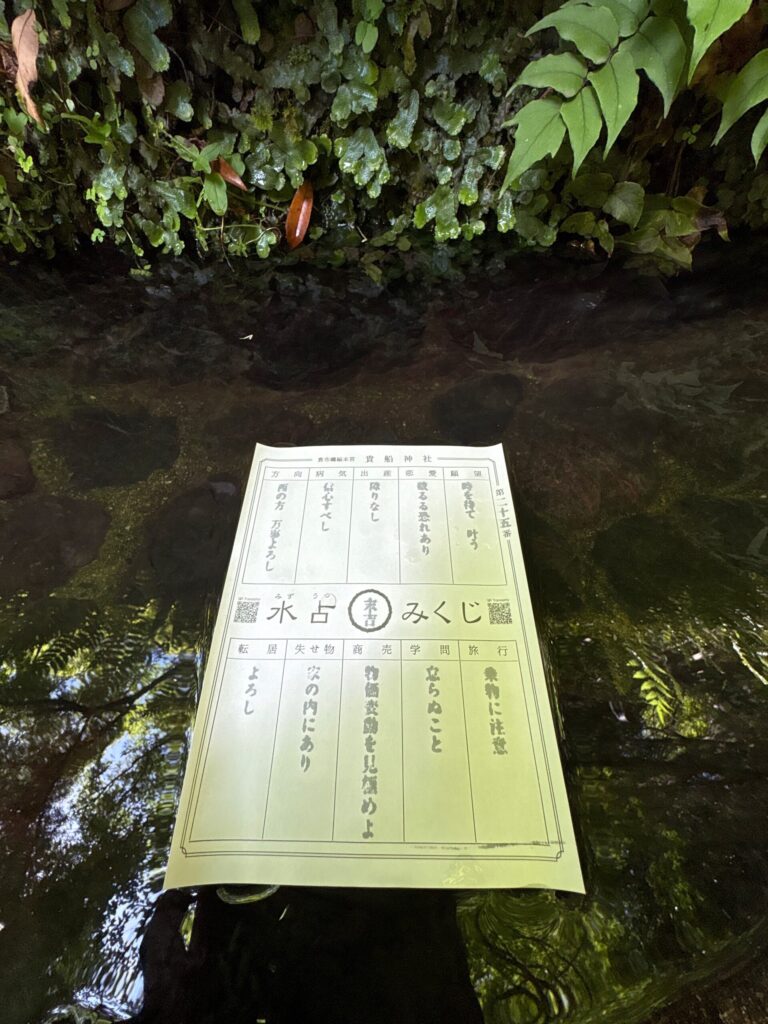 水に浮かぶ、貴船神社の水占い
