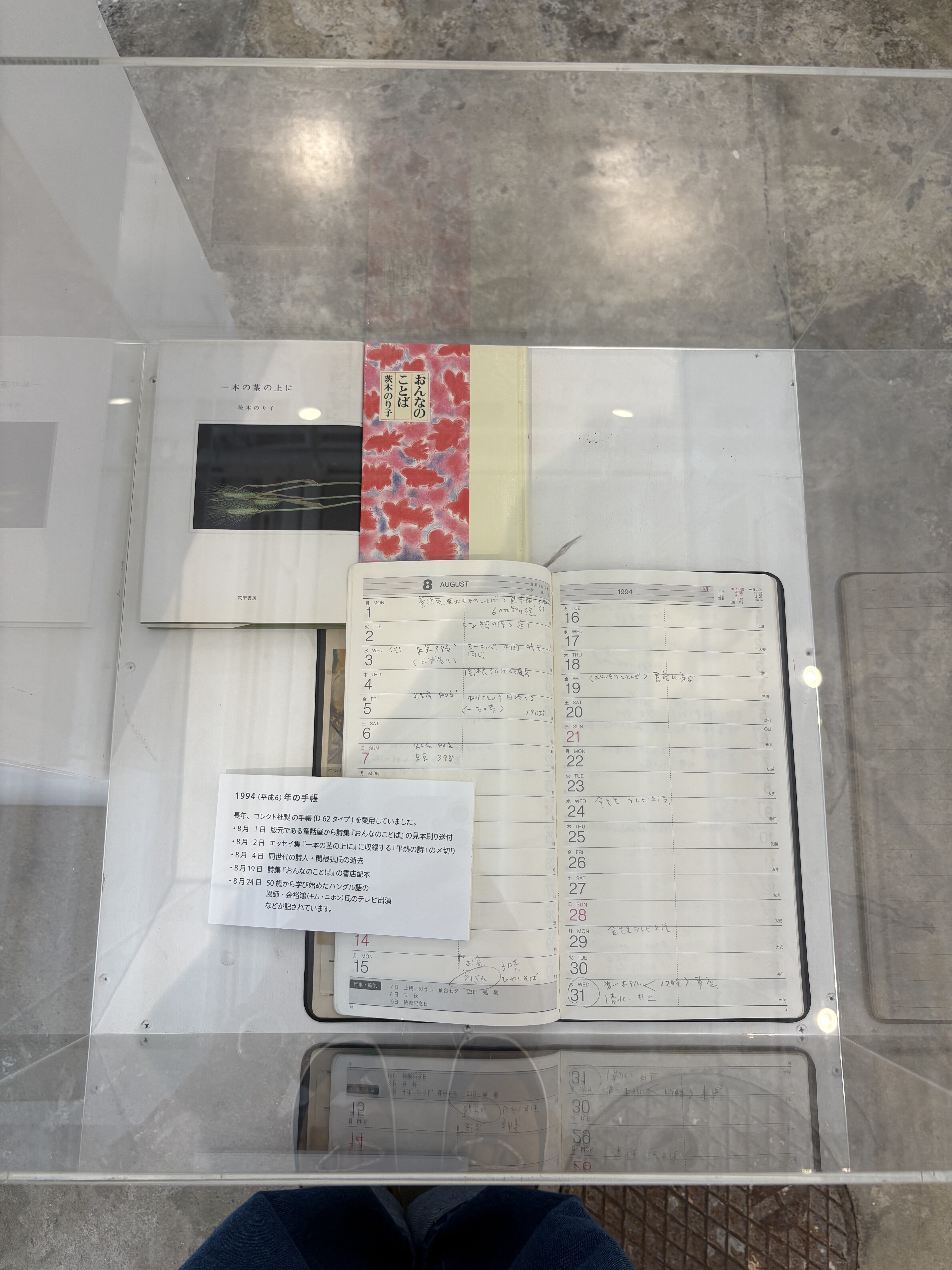 blue book gallery/茨木のり子展 展示品